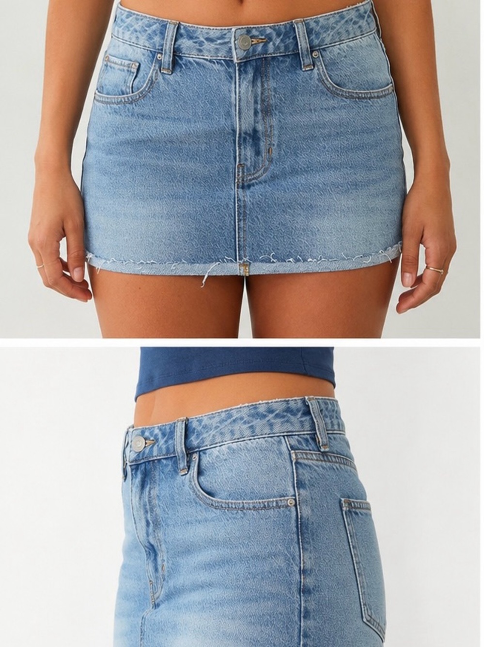 PacSun Light Blue Denim Mini Skirt